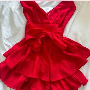 Princess Polly Red Plaid Wrap Romper